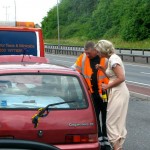 with the RAC man when the car broke down